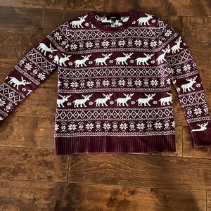 Brick Red and Crème Ski Sweater